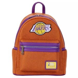 NBA Los Angeles Lakers Basketball Logo Mini Backpack Double Strap Shoulder Bag P